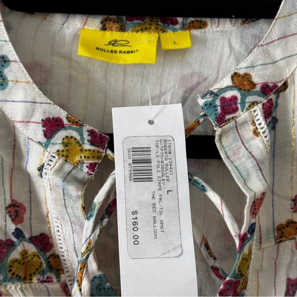 NWT Roberta Roller Rabbit floral print tunic length Top size L - Picture 9 of 9